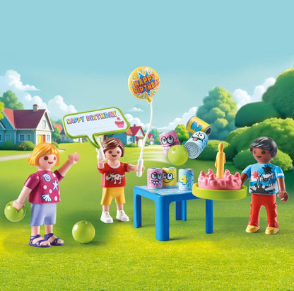 Playmobil Children’s Birthday Party – Party Figures with Gifts, Cake & Accessories, Fun Celebration Role‑Play Toy for Kids Ages 4+