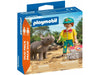 Playmobil DuoPack Ranger with Rhino – Wildlife Ranger Figure and Baby Rhino for Animal Rescue Play