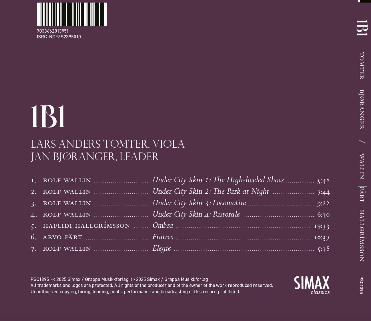 Rolf Wallin: Under City Skin/elegie/Arvo Pärt: Fratres/...