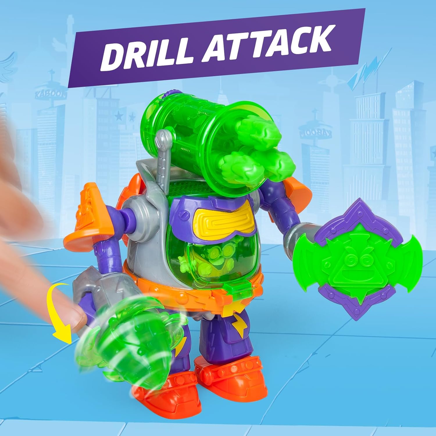 SUPERTHINGS RIVALS OF KABOOM - Ultra Striker Professor K robot from the animated series Superthings Kazoom Power,Contains Ultra Striker robot,exclusive Professor K,3 projectiles,and accessory
