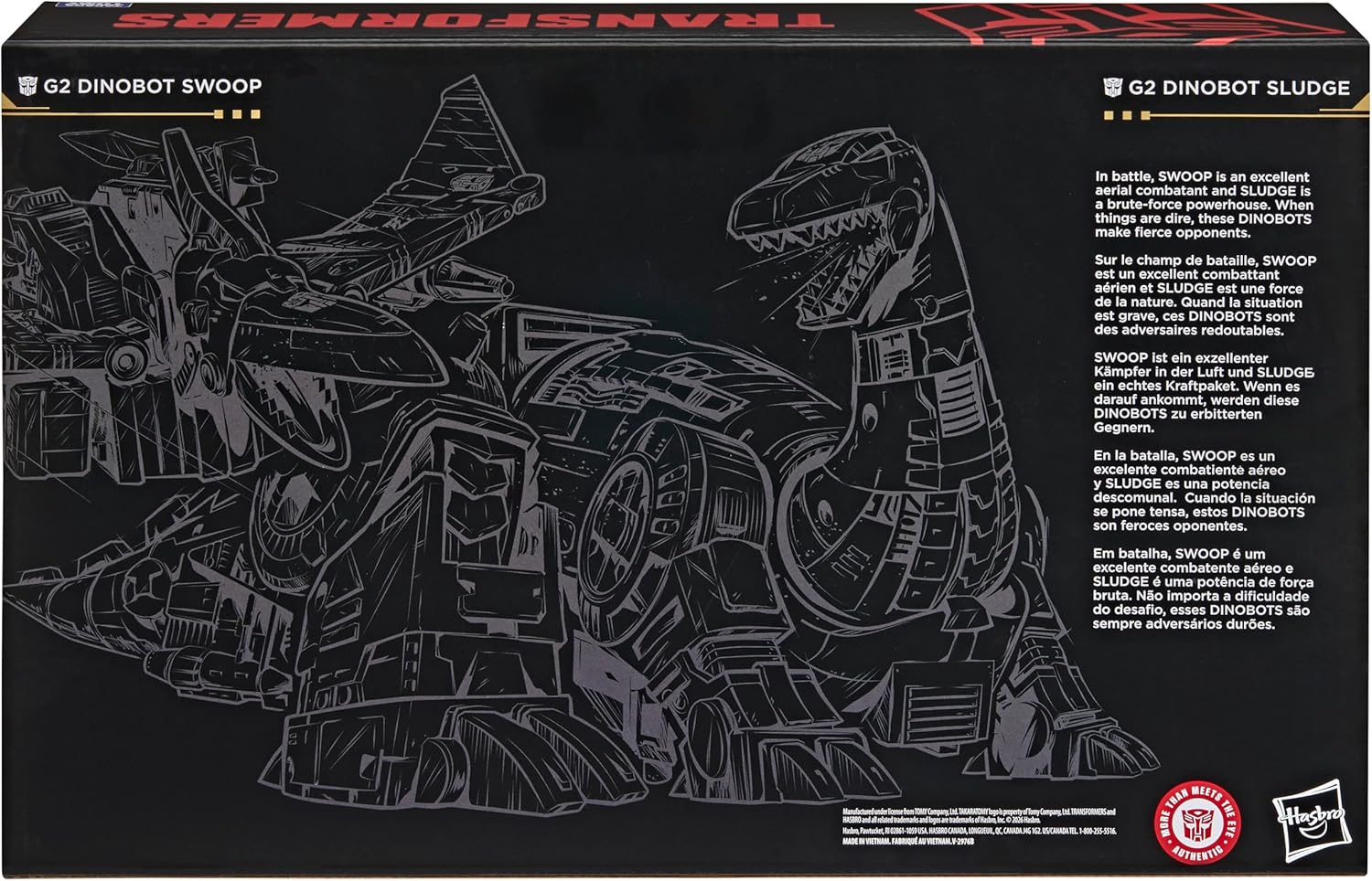 Transformers Age of The Primes, G2 Dinobot Swoop and G2 Dinobot Sludge, 21.5 cm, Convertible Class, Robot Toy, Age 8+
