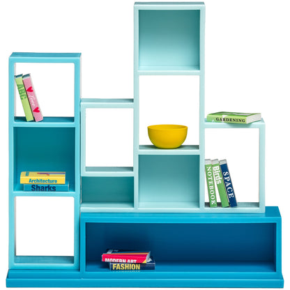 LUNDBY Poppenhuismeubelsets - poppenhuis boekenkast + boekenaccessoires boekenplank - 12-delige set voor 11 cm minipoppen vanaf 4 jaar en 1:18