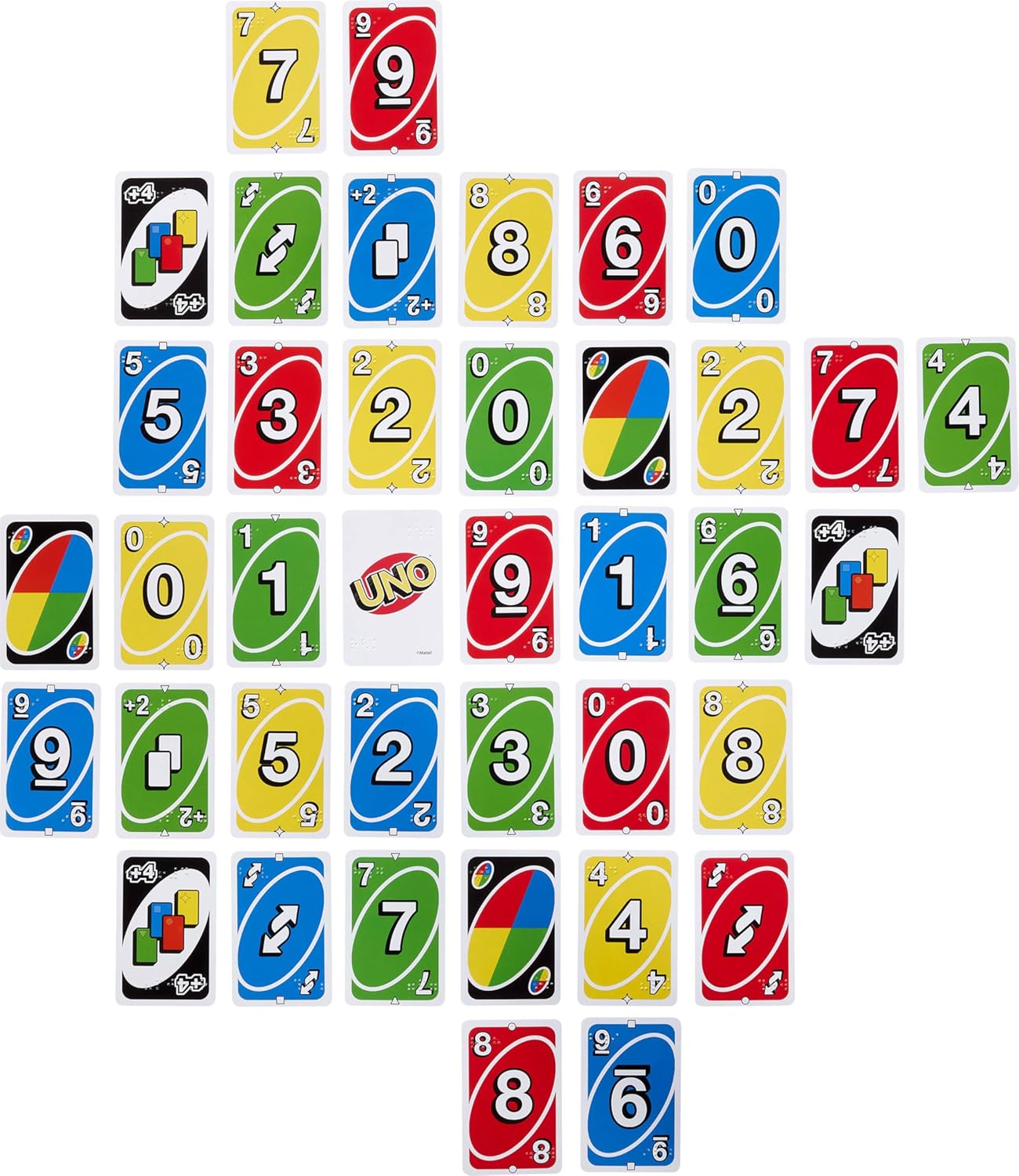 Mattel Games UNO Braille Card Game with Deck Specially Designed for Blind & Low-Vision Players for Kids, Family Nights & Parties, JMK87