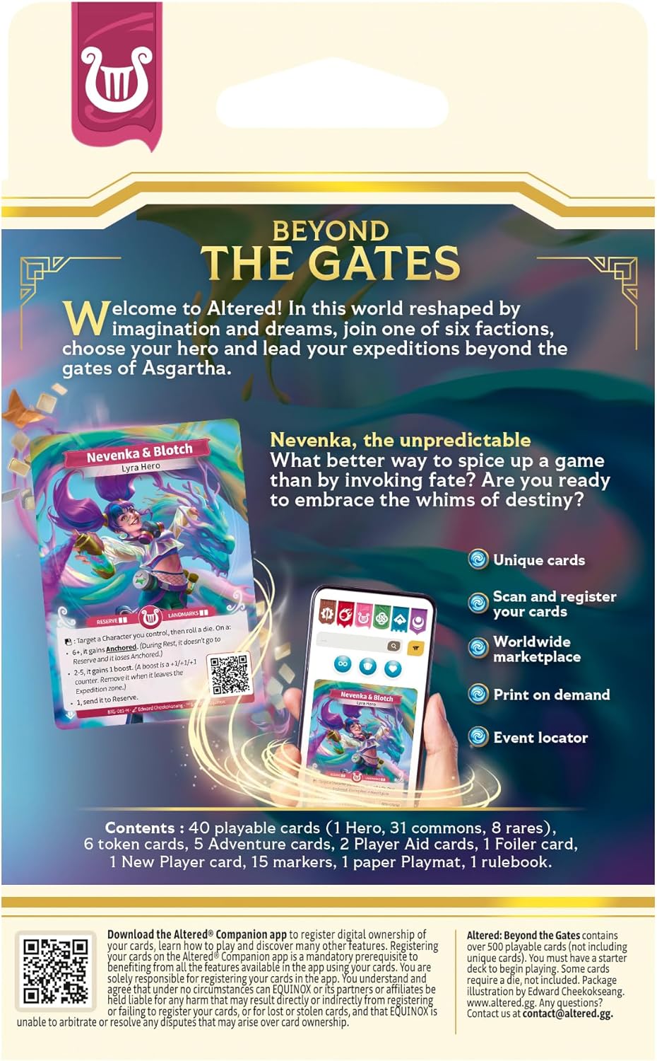 Equinox , Altered: Beyond the Gates - Lyra Starter Deck , Collectible Trading Card Game , Ages 13+ , 2 Players , 20-30 Minutes Playing Time