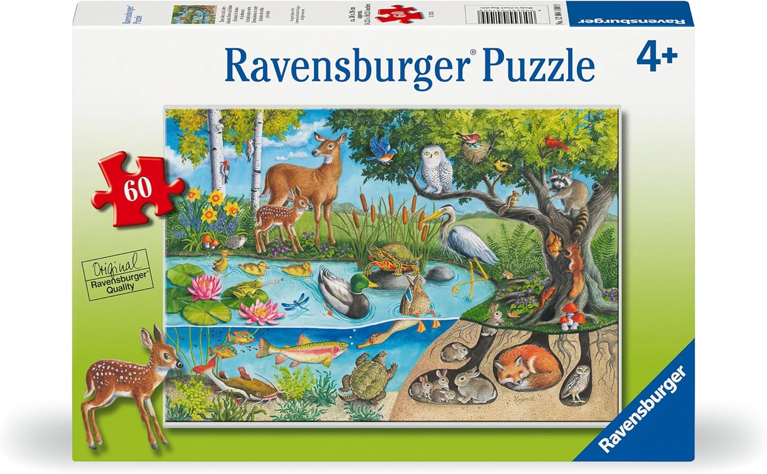Ravensburger Animals Above & Below - Educational Toys for Kids - 60 Piece Jigsaw Puzzle - 4 Years +