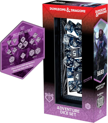 Dungeons & Dragons Bard Adventure Dice: 14ct Blue & Black by SIRIUS DICE