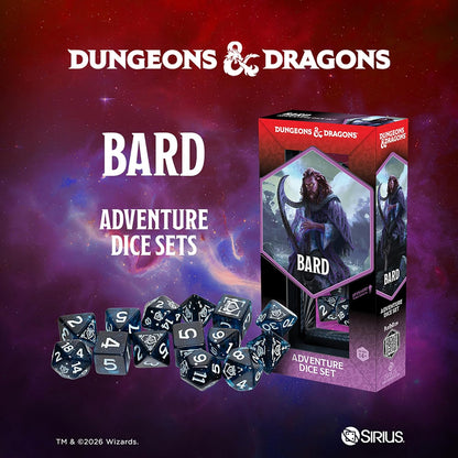 Dungeons & Dragons Bard Adventure Dice: 14ct Blue & Black by SIRIUS DICE