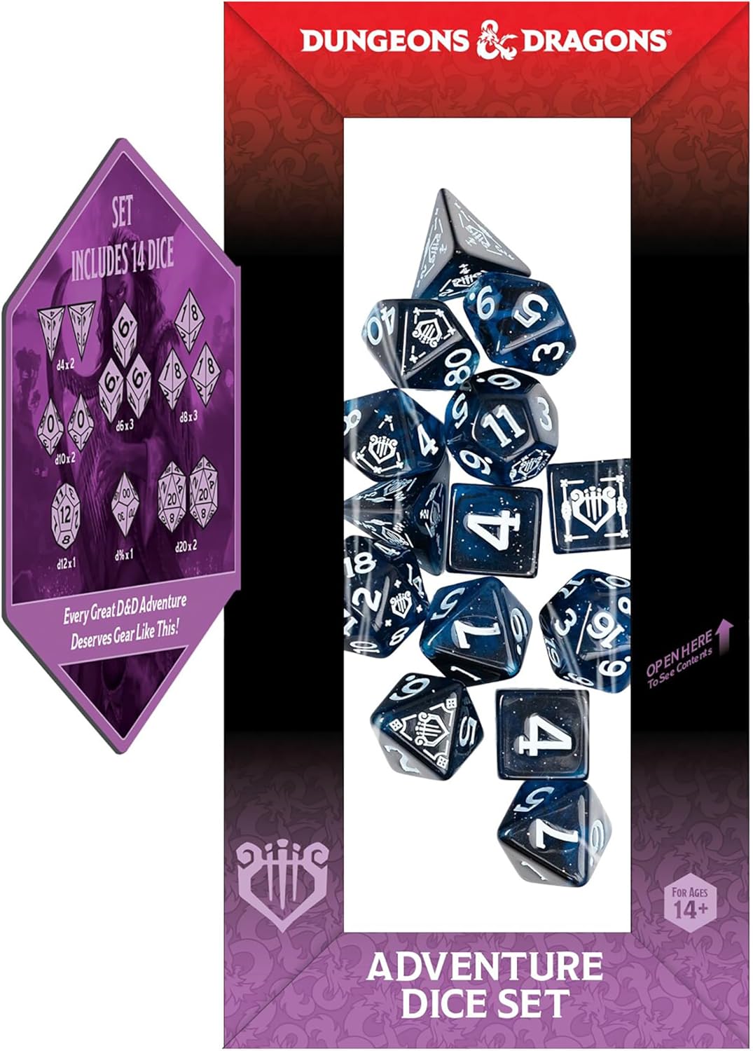 Dungeons & Dragons Bard Adventure Dice: 14ct Blue & Black by SIRIUS DICE
