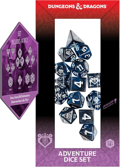 Dungeons & Dragons Bard Adventure Dice: 14ct Blue & Black by SIRIUS DICE