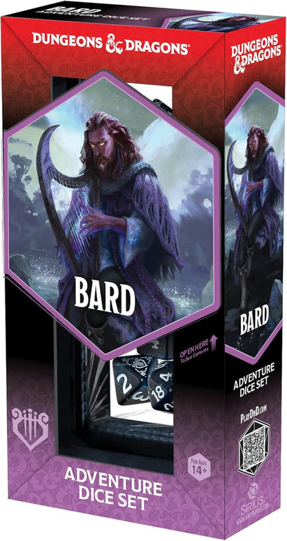 Dungeons & Dragons Bard Adventure Dice: 14ct Blue & Black by SIRIUS DICE