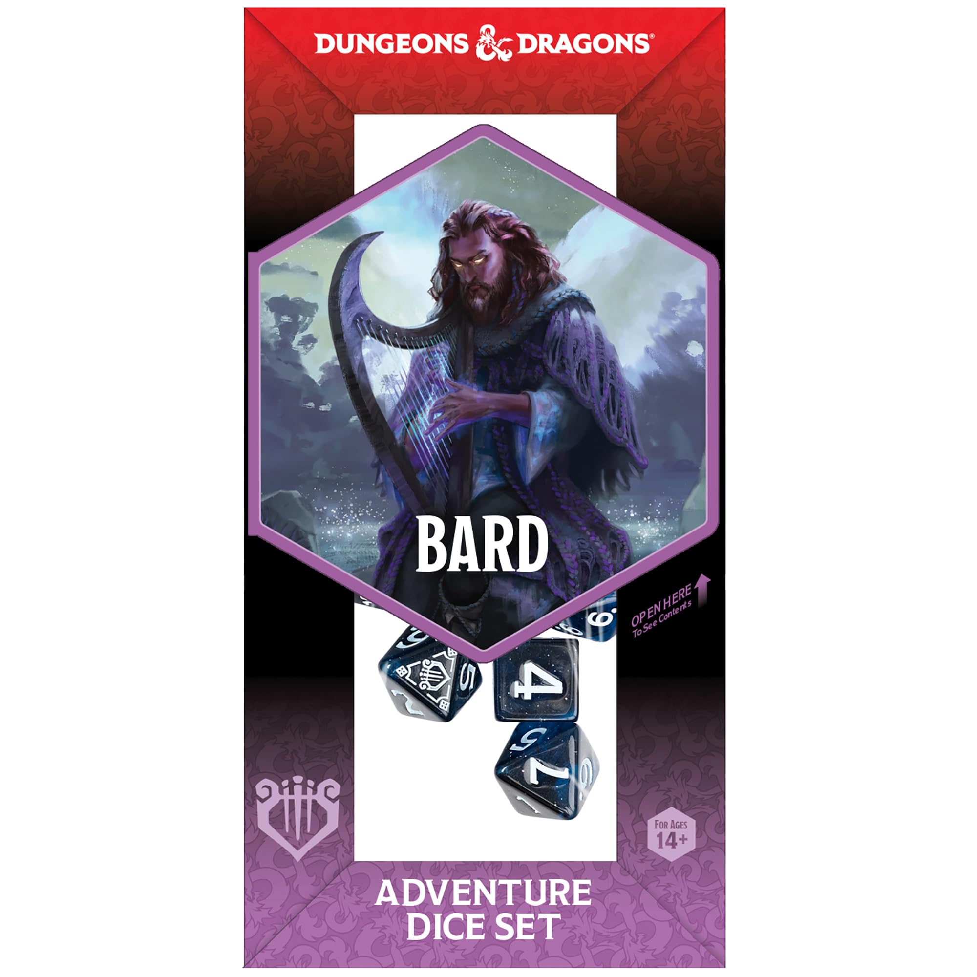 Dungeons & Dragons Bard Adventure Dice: 14ct Blue & Black by SIRIUS DICE