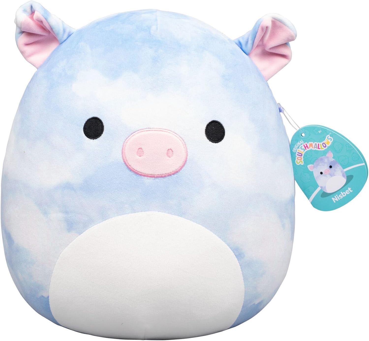 Squishmallows Original 12-Inch Nisbet the Blue Tie Dye Pig - Official Jazwares Plush