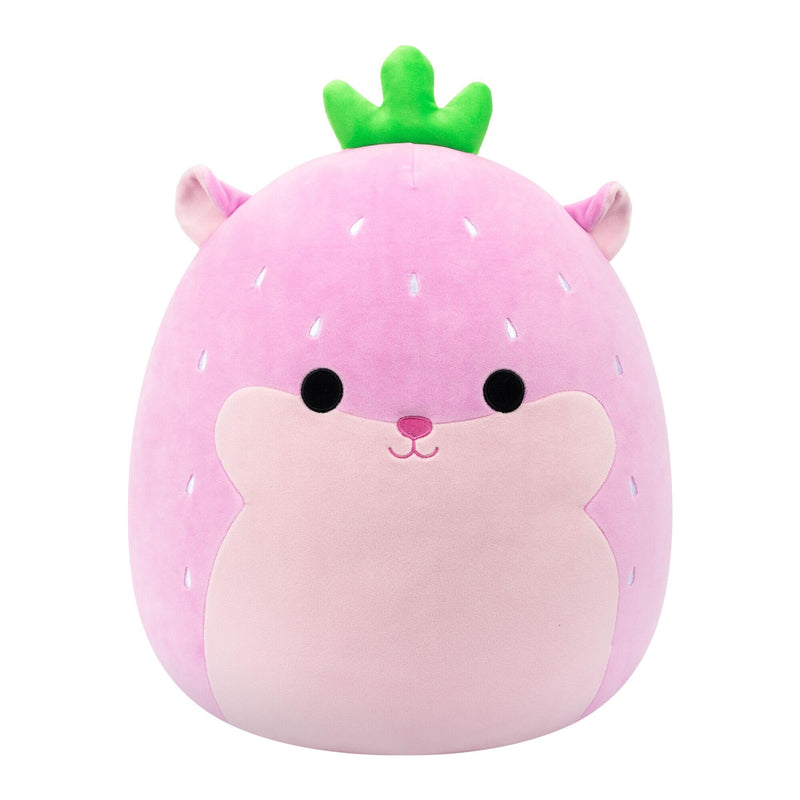 Squishmallows Original 16-Inch Davi the Strawberry Hamster - Official Jazwares Plush