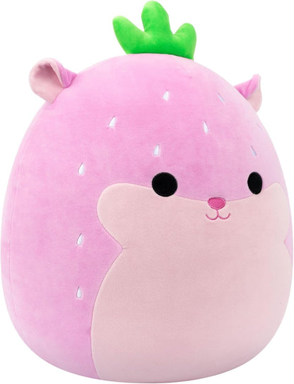 Squishmallows Original 16-Inch Davi the Strawberry Hamster - Official Jazwares Plush