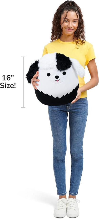 Squishmallows Original 16-Inch Brooks the Black and White Sheepadoodle - Official Jazwares Plush