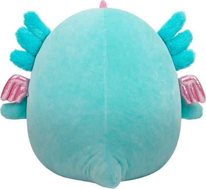 Squishmallows Original 16-Inch Bellamy the Teal Axolotl Alicorn - Official Jazwares Plush