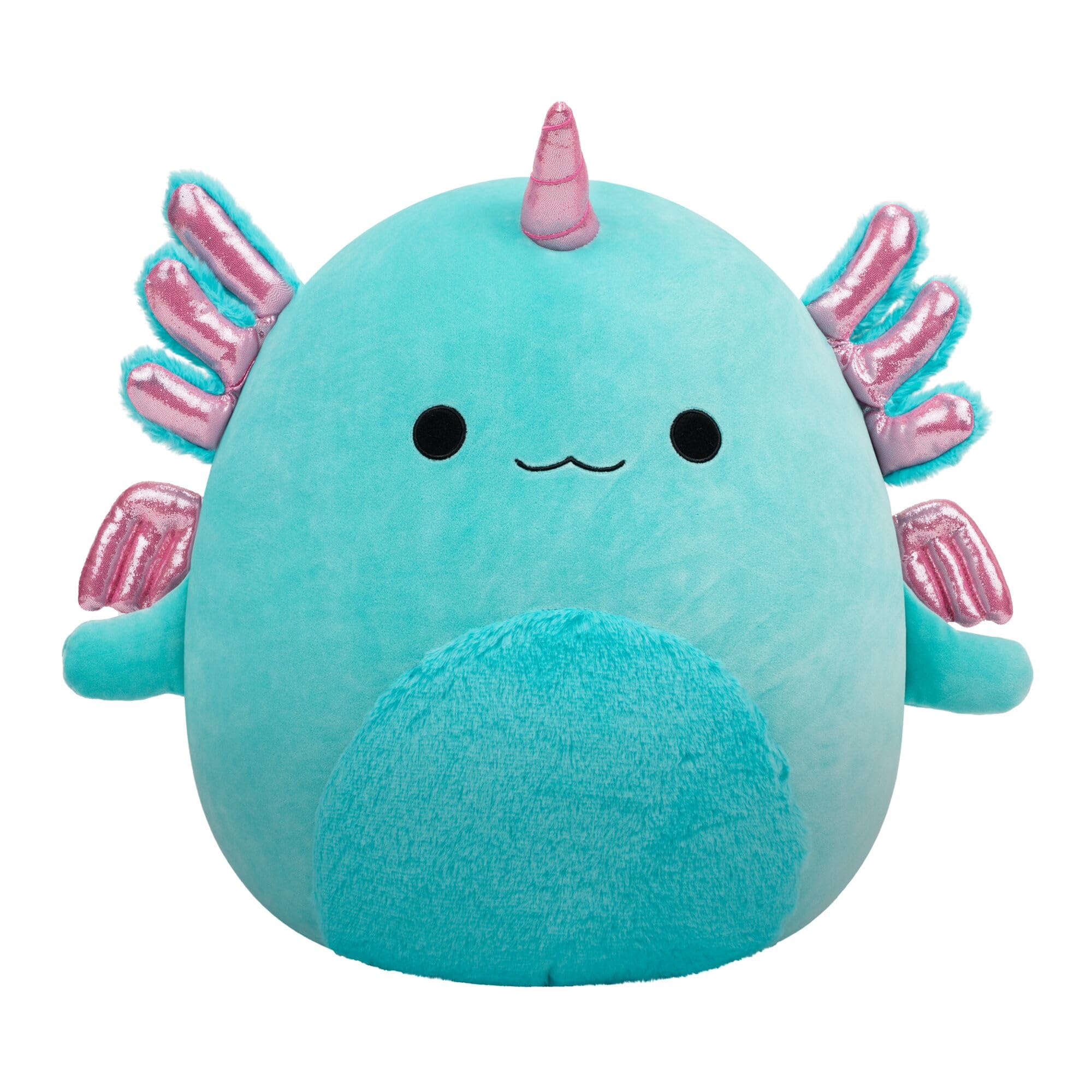 Squishmallows Original 16-Inch Bellamy the Teal Axolotl Alicorn - Official Jazwares Plush