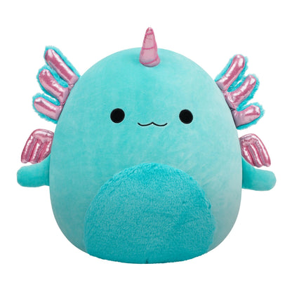 Squishmallows Original 16-Inch Bellamy the Teal Axolotl Alicorn - Official Jazwares Plush