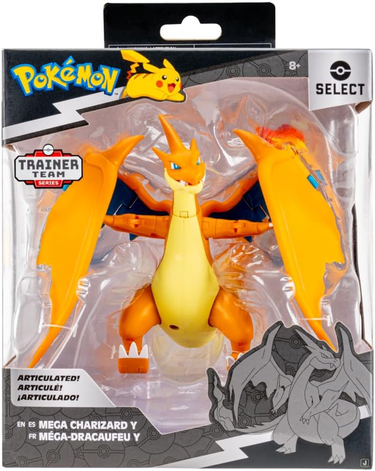Pokémon Select Mega Charizard Y - 6-Inch Super-Articulated Figure with 15 Plus Points of Articulation