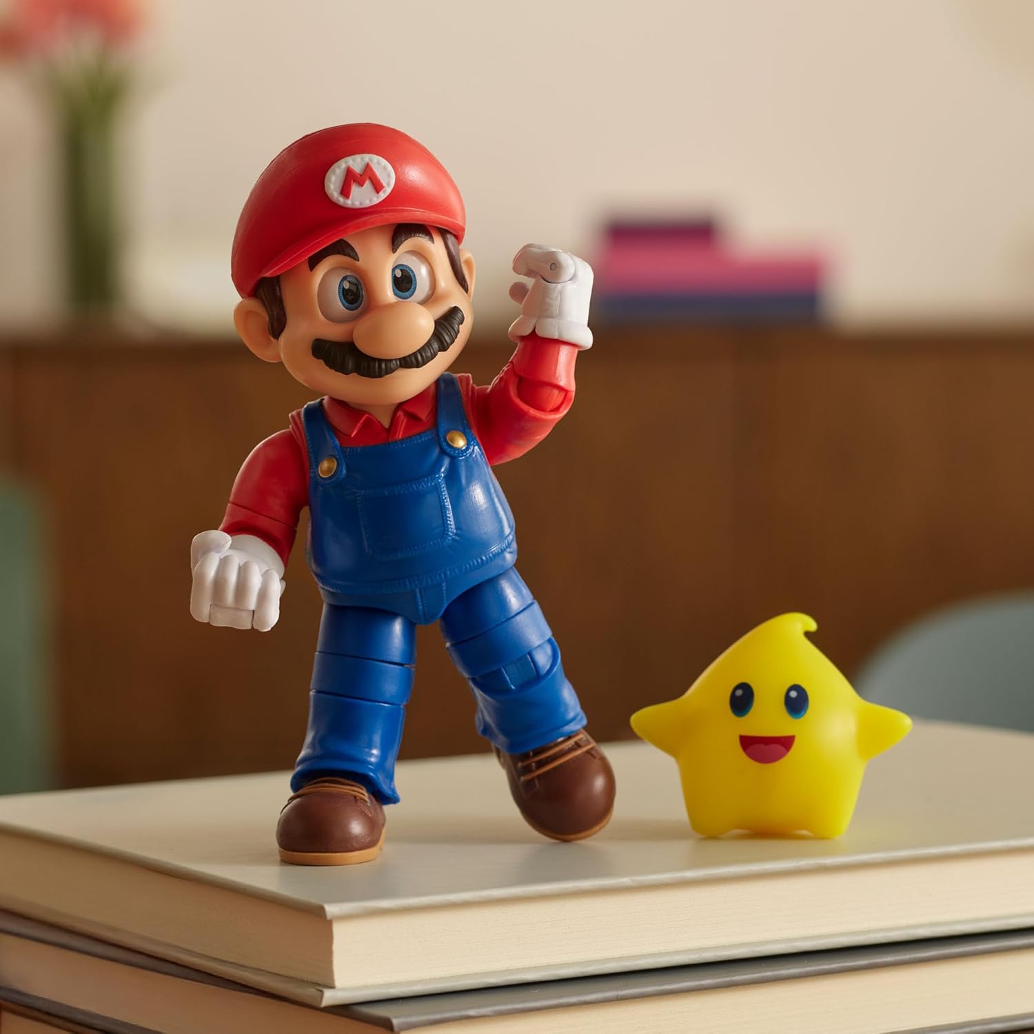The Super Mario Galaxy Movie - Mario Figuur 12 cm Accessoire Gele Luma Ster Fosforescerend - Officiële Licentie Jakks Pacific - 22 Articulatiepunten Acryl Ogen - Nintendo - 3+ Jaar