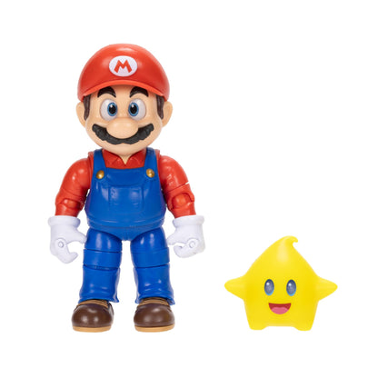 The Super Mario Galaxy Movie - Mario Figuur 12 cm Accessoire Gele Luma Ster Fosforescerend - Officiële Licentie Jakks Pacific - 22 Articulatiepunten Acryl Ogen - Nintendo - 3+ Jaar