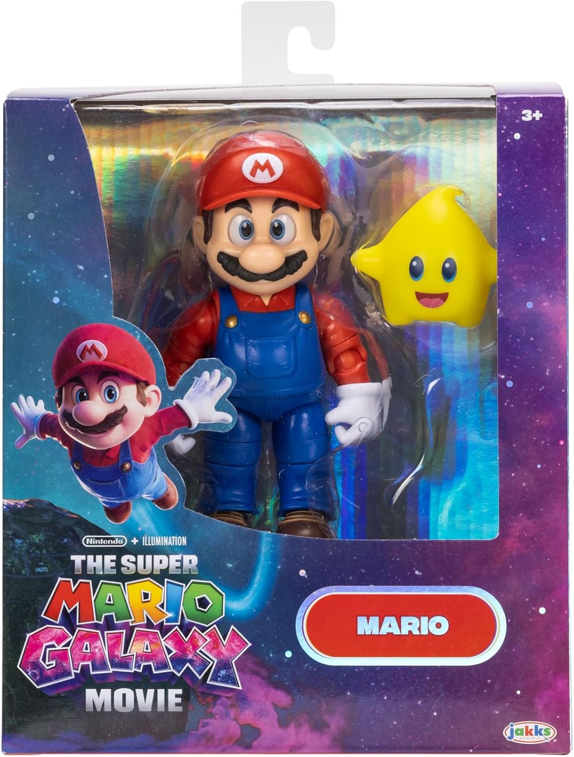 The Super Mario Galaxy Movie - Mario Figuur 12 cm Accessoire Gele Luma Ster Fosforescerend - Officiële Licentie Jakks Pacific - 22 Articulatiepunten Acryl Ogen - Nintendo - 3+ Jaar