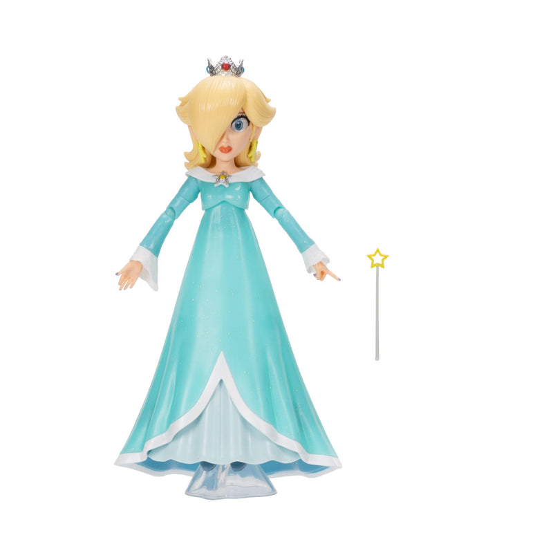 Action figure di Rosalina da 12,7 cm (5 pollici) tratta dal film Super Mario Galaxy, con accessorio, licenza ufficiale Jakks Pacific, 10 punti di articolazione, include la Bacchetta Stellare