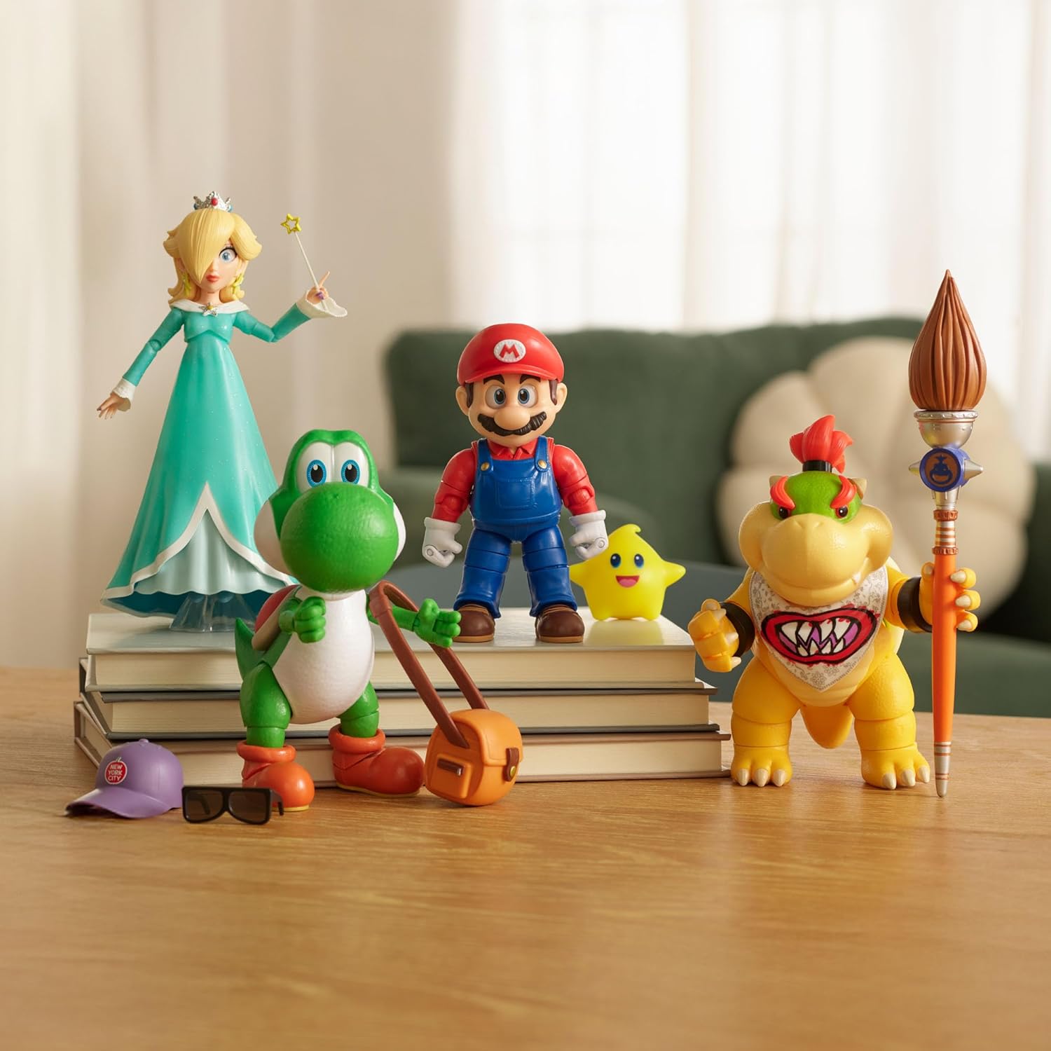 Action figure di Rosalina da 12,7 cm (5 pollici) tratta dal film Super Mario Galaxy, con accessorio, licenza ufficiale Jakks Pacific, 10 punti di articolazione, include la Bacchetta Stellare