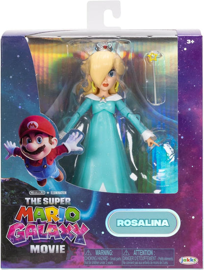 Action figure di Rosalina da 12,7 cm (5 pollici) tratta dal film Super Mario Galaxy, con accessorio, licenza ufficiale Jakks Pacific, 10 punti di articolazione, include la Bacchetta Stellare
