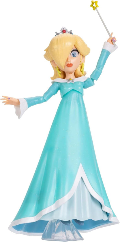Action figure di Rosalina da 12,7 cm (5 pollici) tratta dal film Super Mario Galaxy, con accessorio, licenza ufficiale Jakks Pacific, 10 punti di articolazione, include la Bacchetta Stellare