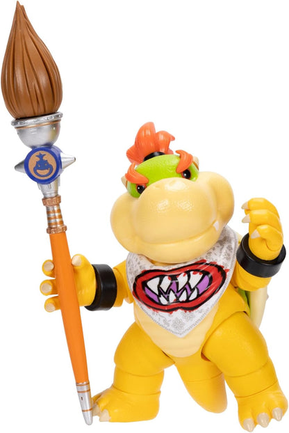The Super Mario Galaxy Movie Bowser Jr. 5" / 12.7cm Action Figure with Accessory, Officially Licensed by Jakks Pacific, 17 Points of Articulation, Includes Paint Brush Accessory, for Ages 3+