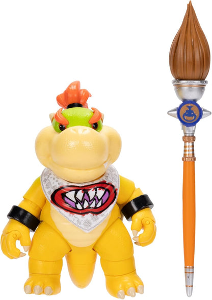 The Super Mario Galaxy Movie Bowser Jr. 5" / 12.7cm Action Figure with Accessory, Officially Licensed by Jakks Pacific, 17 Points of Articulation, Includes Paint Brush Accessory, for Ages 3+