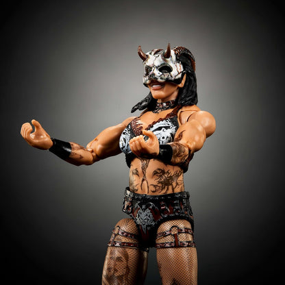 Mattel WWE Ultimate Edition Action Figure & Accessories Set, Rhea Ripley 6-inch Collectible with Swappable Heads & Hands, 30 Articulation Points, JHV96