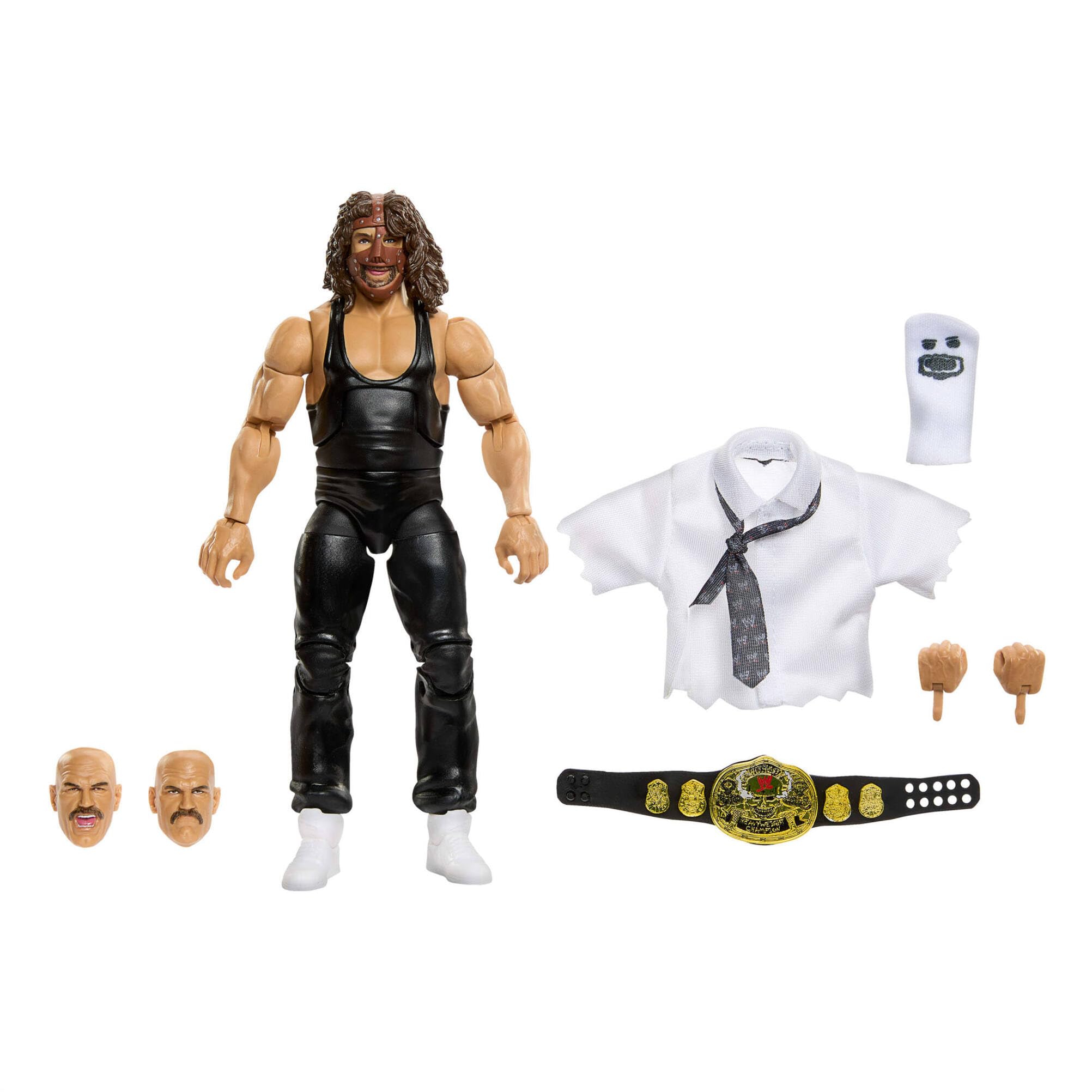 Mattel WWE Elite Collection Action Figure & Accessories, Premium Live Event Mankind Set, SummerSlam Series with Jesse “The Body” Ventura Build-A-Figure Parts, JHX81