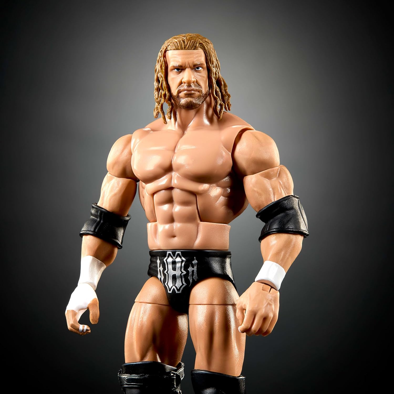 Mattel WWE Elite Collection Action Figure & Accessories, Premium Live Event Triple H Set, SummerSlam Series with Jesse “The Body” Ventura Build-A-Figure Parts, JHX80