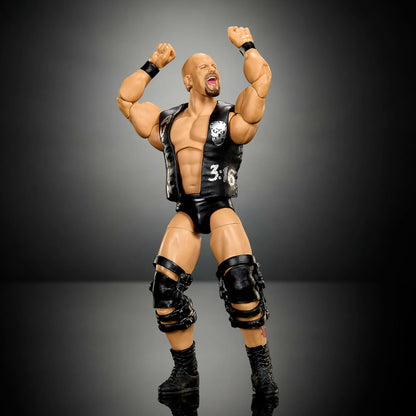 Mattel WWE Elite Collection Action Figure & Accessories, Premium Live Event “Stone Cold” Steve Austin Set, SummerSlam Series with Jesse “The Body” Ventura Build-A-Figure Parts, JHX79