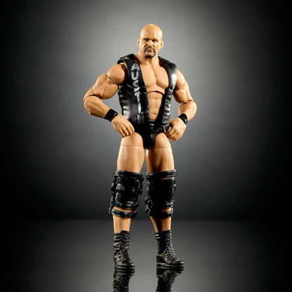 Mattel WWE Elite Collection Action Figure & Accessories, Premium Live Event “Stone Cold” Steve Austin Set, SummerSlam Series with Jesse “The Body” Ventura Build-A-Figure Parts, JHX79