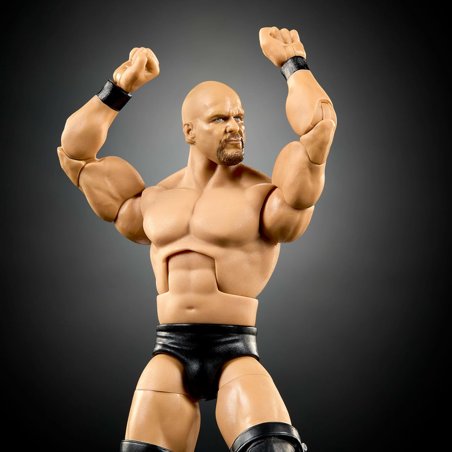 Mattel WWE Elite Collection Action Figure & Accessories, Premium Live Event “Stone Cold” Steve Austin Set, SummerSlam Series with Jesse “The Body” Ventura Build-A-Figure Parts, JHX79