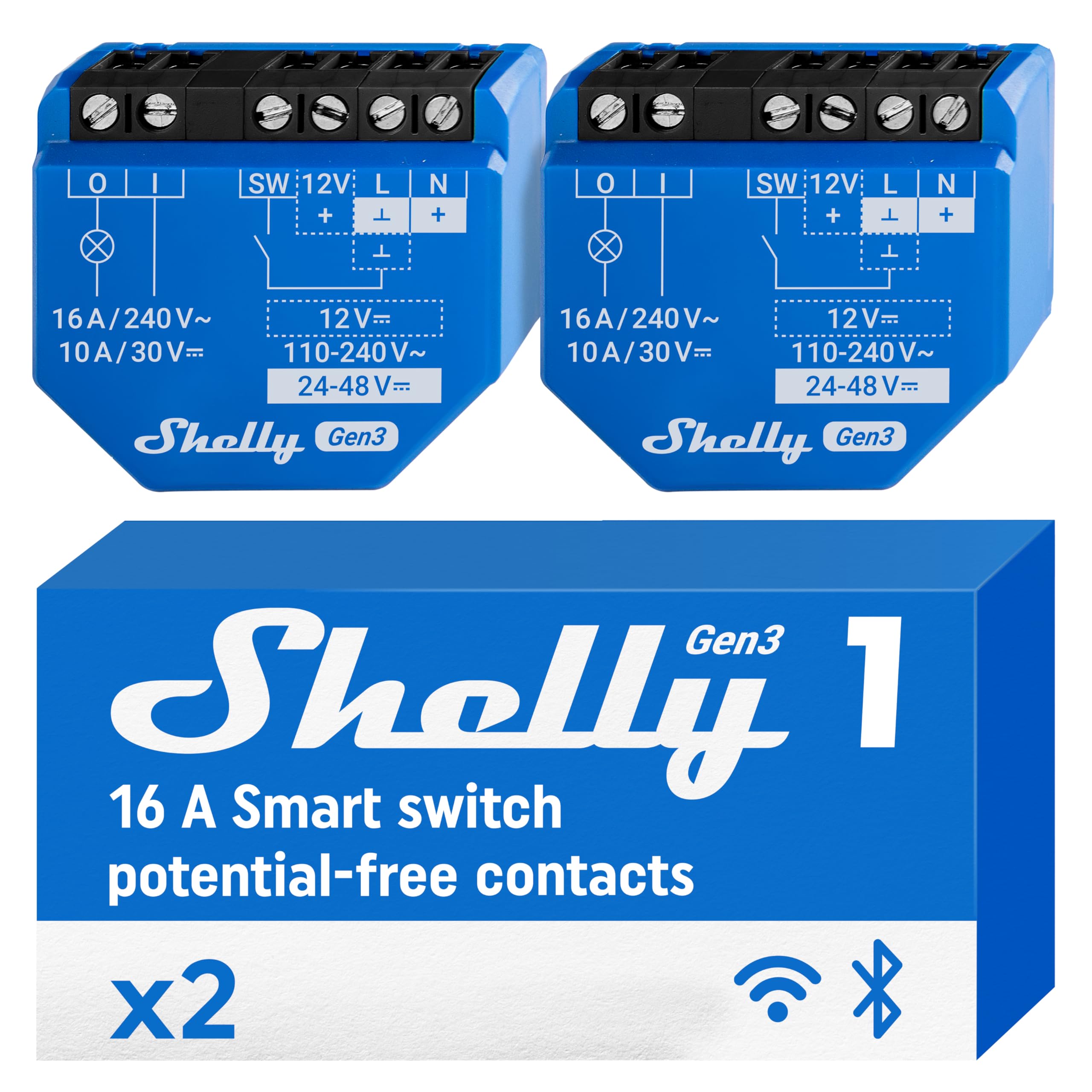 Shelly Relais ``1 Gen3 2er Pack`` max 16A