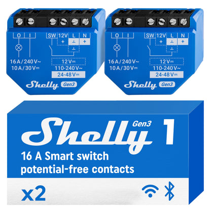 Shelly Relais ``1 Gen3 2er Pack`` max 16A