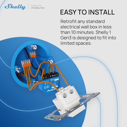 Shelly Relais ``1 Gen3 4er Pack`` max 16A