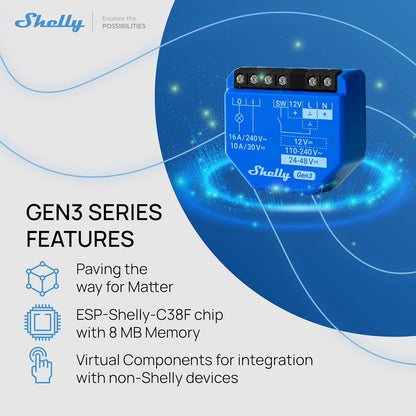 Shelly Relais ``1 Gen3 4er Pack`` max 16A