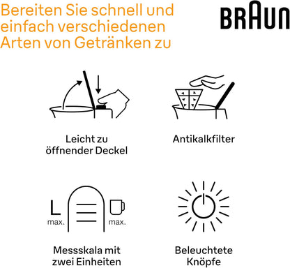 Braun Wasserkocher WK 1500 WH PurShine