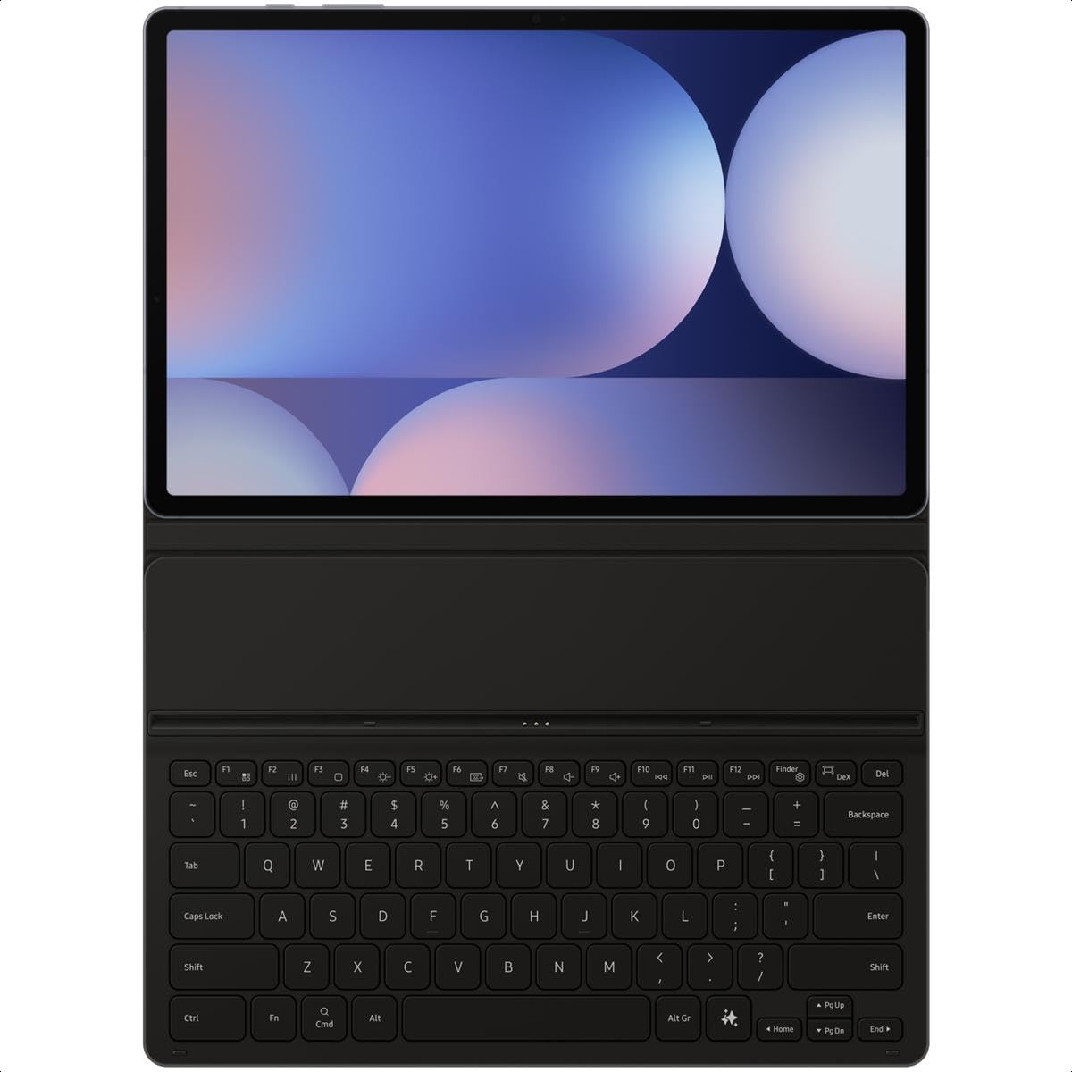 Samsung Galaxy Tab S10+, Tab S9+, Tab S9 FE+ Case with QWERTY Keyboard and AI Button, One Piece Case, Black