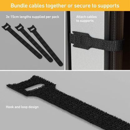 D-Line Cable Tidy Kit, 4-in-1 Cable Management Set, Desk, TV, Gaming Setup Wire Organiser - Includes: 2X Cable Sleeves (1m), 5X Cable Clips, 3X Reusable Cable Ties, 5X Cable Bases