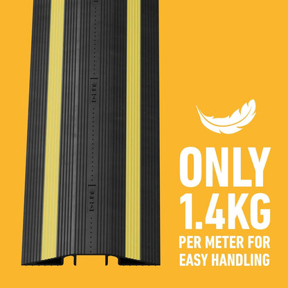 D-Line Ultra Drop Over Cable Protector – Lightweight, Durable, and High-Visibility Cable Cover - 1x 1m Length c/w connecting rods - 46mm (W) x 20mm (H) Cable Cavity