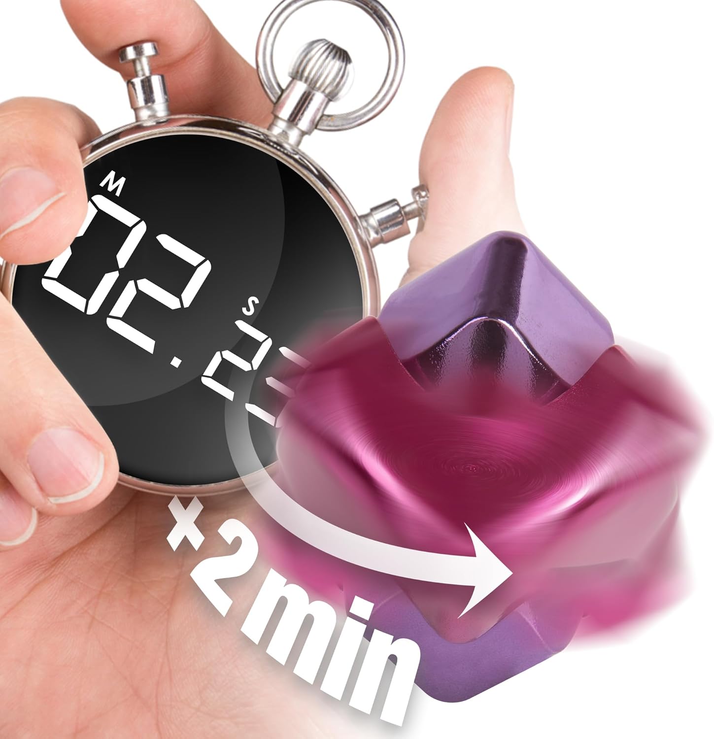 bopster Fidget Cube Handspinner | Handspinner aus eloxiertem Metall | Sensorisches Zappelspielzeug und Stressabbau für Kinder und Erwachsene | ADHS, ADS, Autismus | Rosa & Lila
