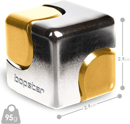 bopster Fidget Cube Handspinner | Handspinner aus eloxiertem Metall | Sensorisches Zappelspielzeug und Stressabbau für Kinder und Erwachsene | ADHS, ADS, Autismus | Silber & Gold