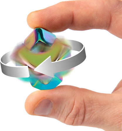 bopster Fidget Cube Handspinner | Handspinner aus eloxiertem Metall | Sensorisches Spielzeug und Stressabbau für Kinder und Erwachsene | ADHS, ADS, Autismus Schimmernd