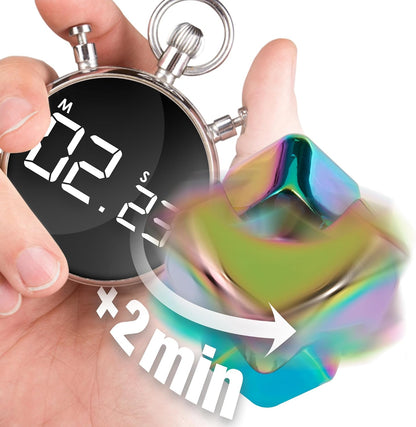 bopster Fidget Cube Handspinner | Handspinner aus eloxiertem Metall | Sensorisches Spielzeug und Stressabbau für Kinder und Erwachsene | ADHS, ADS, Autismus Schimmernd